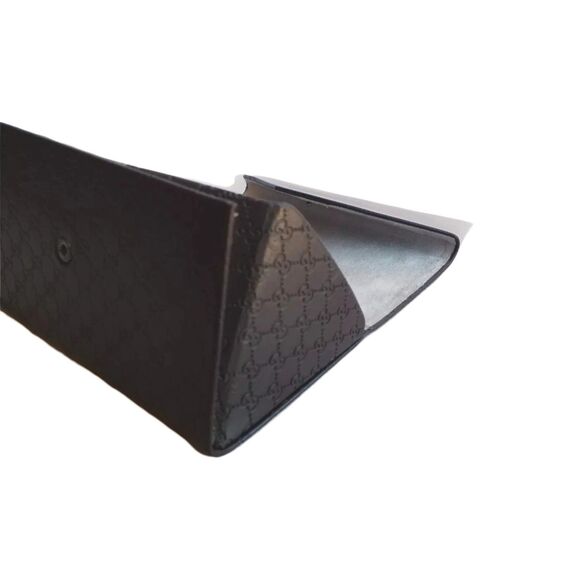 Gucci Sunglass Case Foldable Brown Logo Grey Felt Inside Case Only No Cloth New - Picture 2 of 8